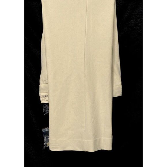 Wide Leg Dress Pants Winter White Modern Fit Seamed Mark Eisen Sz 10 NEW - Picture 3 of 8